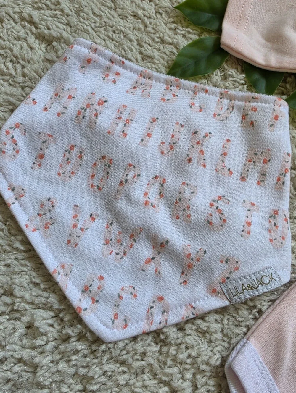 Baby Girl Floral 'ABC'  Outfit + Bib (18-24 Months)